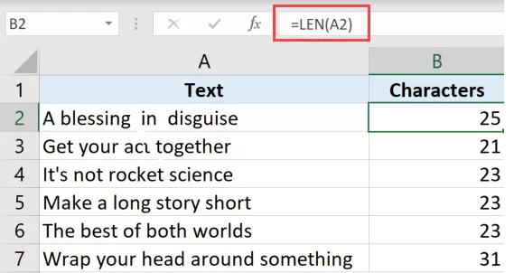 Hướng dẫn cách đếm các ký tự trong một ô (hoặc phạm vi ô) trong Excel